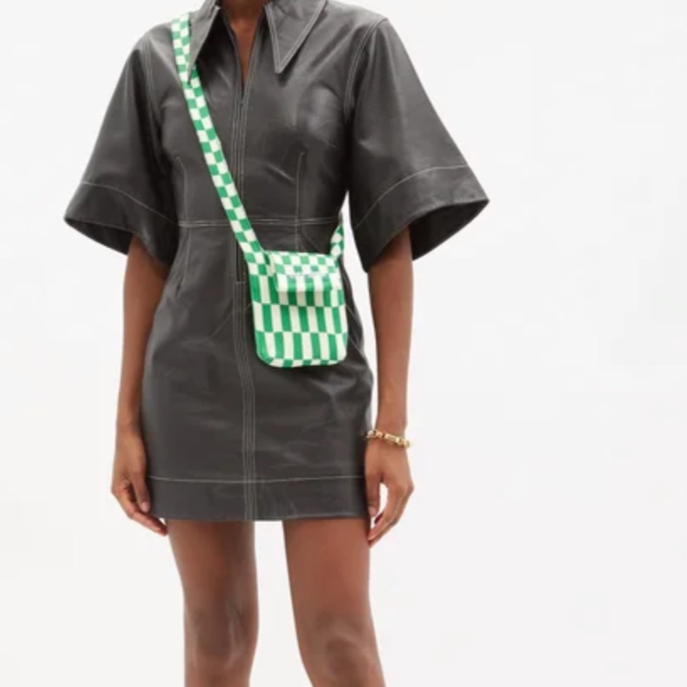 Last frame green and white checkered crossbody